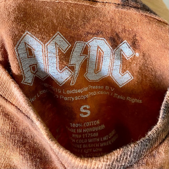 Custom Bleached Men's AC/DC T-Shirt - Picture 5 of 5